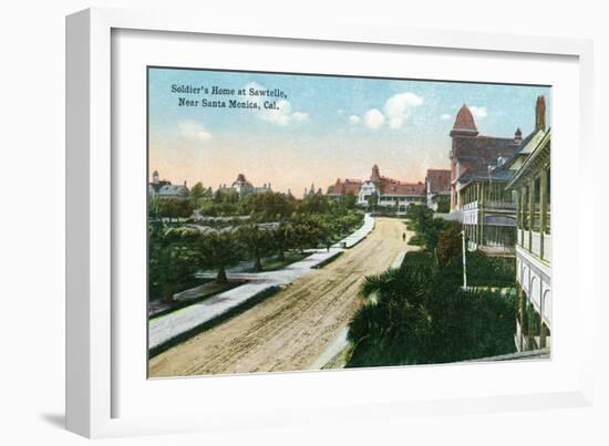 Los Angeles, California - View of Soldier's Home in Sawtelle-Lantern Press-Framed Art Print