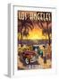 Los Angeles, California - Woodies and Sunset-Lantern Press-Framed Art Print