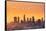 Los Angeles, California - Yellow Skyline-Lantern Press-Framed Stretched Canvas