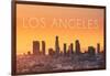 Los Angeles, California - Yellow Skyline-Lantern Press-Framed Art Print