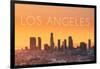 Los Angeles, California - Yellow Skyline-Lantern Press-Framed Art Print