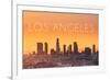 Los Angeles, California - Yellow Skyline-Lantern Press-Framed Premium Giclee Print