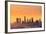 Los Angeles, California - Yellow Skyline-Lantern Press-Framed Art Print