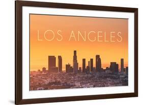 Los Angeles, California - Yellow Skyline-Lantern Press-Framed Art Print