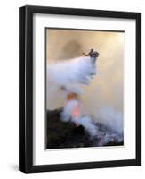 Los Angeles City Fire Helicopter Drops Water on a Hot Spot in the Angeles National Forest-null-Framed Premium Photographic Print