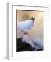Los Angeles City Fire Helicopter Drops Water on a Hot Spot in the Angeles National Forest-null-Framed Photographic Print