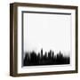 Los Angeles City Skyline - Black-NaxArt-Framed Art Print