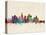 Los Angeles City Skyline-Michael Tompsett-Stretched Canvas