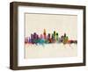 Los Angeles City Skyline-Michael Tompsett-Framed Art Print