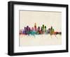 Los Angeles City Skyline-Michael Tompsett-Framed Art Print