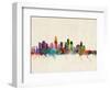 Los Angeles City Skyline-Michael Tompsett-Framed Art Print