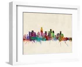 Los Angeles City Skyline-Michael Tompsett-Framed Art Print