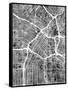 Los Angeles City Street Map-Michael Tompsett-Framed Stretched Canvas