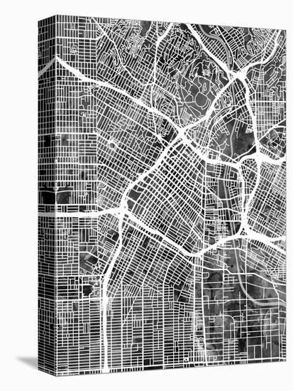 Los Angeles City Street Map-Michael Tompsett-Stretched Canvas