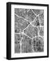 Los Angeles City Street Map-Michael Tompsett-Framed Art Print