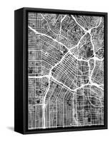 Los Angeles City Street Map-Michael Tompsett-Framed Stretched Canvas