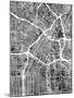 Los Angeles City Street Map-Michael Tompsett-Mounted Art Print