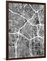 Los Angeles City Street Map-Michael Tompsett-Framed Art Print