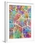 Los Angeles City Street Map-Tompsett Michael-Framed Art Print