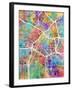 Los Angeles City Street Map-Tompsett Michael-Framed Art Print