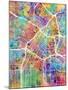 Los Angeles City Street Map-Tompsett Michael-Mounted Art Print