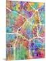 Los Angeles City Street Map-Tompsett Michael-Mounted Art Print