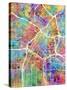 Los Angeles City Street Map-Tompsett Michael-Stretched Canvas