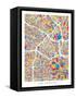 Los Angeles City Street Map-Michael Tompsett-Framed Stretched Canvas