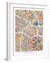 Los Angeles City Street Map-Michael Tompsett-Framed Art Print