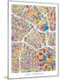 Los Angeles City Street Map-Michael Tompsett-Mounted Art Print