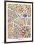 Los Angeles City Street Map-Michael Tompsett-Framed Art Print