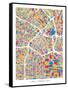 Los Angeles City Street Map-Michael Tompsett-Framed Stretched Canvas