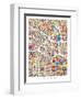 Los Angeles City Street Map-Michael Tompsett-Framed Art Print