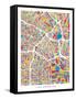 Los Angeles City Street Map-Michael Tompsett-Framed Stretched Canvas