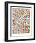 Los Angeles City Street Map-Michael Tompsett-Framed Premium Giclee Print