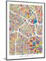 Los Angeles City Street Map-Michael Tompsett-Mounted Premium Giclee Print