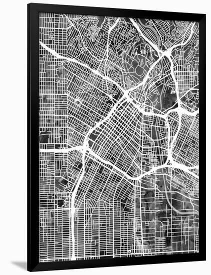 Los Angeles City Street Map-Tompsett Michael-Framed Art Print