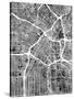 Los Angeles City Street Map-Tompsett Michael-Stretched Canvas