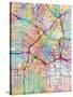 Los Angeles City Street Map-Michael Tompsett-Stretched Canvas