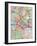 Los Angeles City Street Map-Michael Tompsett-Framed Art Print