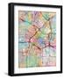 Los Angeles City Street Map-Michael Tompsett-Framed Art Print