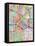 Los Angeles City Street Map-Michael Tompsett-Framed Stretched Canvas