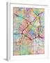 Los Angeles City Street Map-Michael Tompsett-Framed Art Print