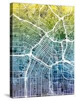 Los Angeles City Street Map-Michael Tompsett-Stretched Canvas