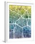 Los Angeles City Street Map-Michael Tompsett-Framed Art Print