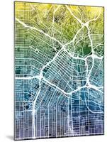 Los Angeles City Street Map-Michael Tompsett-Mounted Art Print