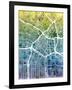 Los Angeles City Street Map-Michael Tompsett-Framed Art Print