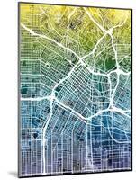 Los Angeles City Street Map-Michael Tompsett-Mounted Art Print