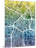 Los Angeles City Street Map-Michael Tompsett-Mounted Art Print