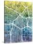 Los Angeles City Street Map-Michael Tompsett-Stretched Canvas